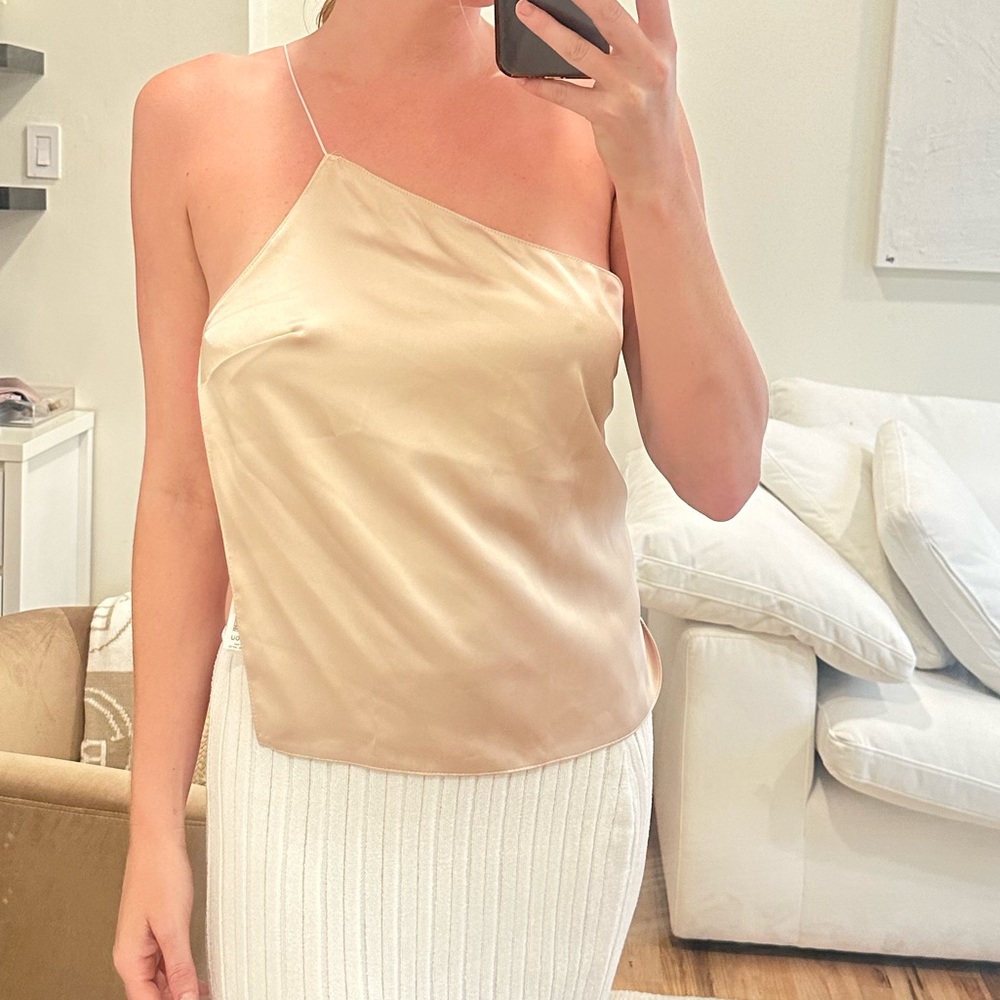 Asos silk backless top in blush size large